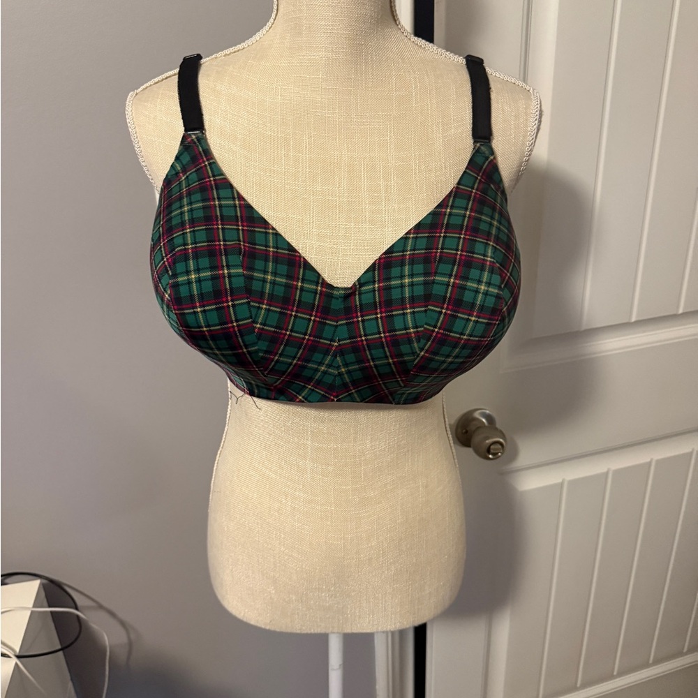 Torrid Green and Red Plaid Full Coverage Bra